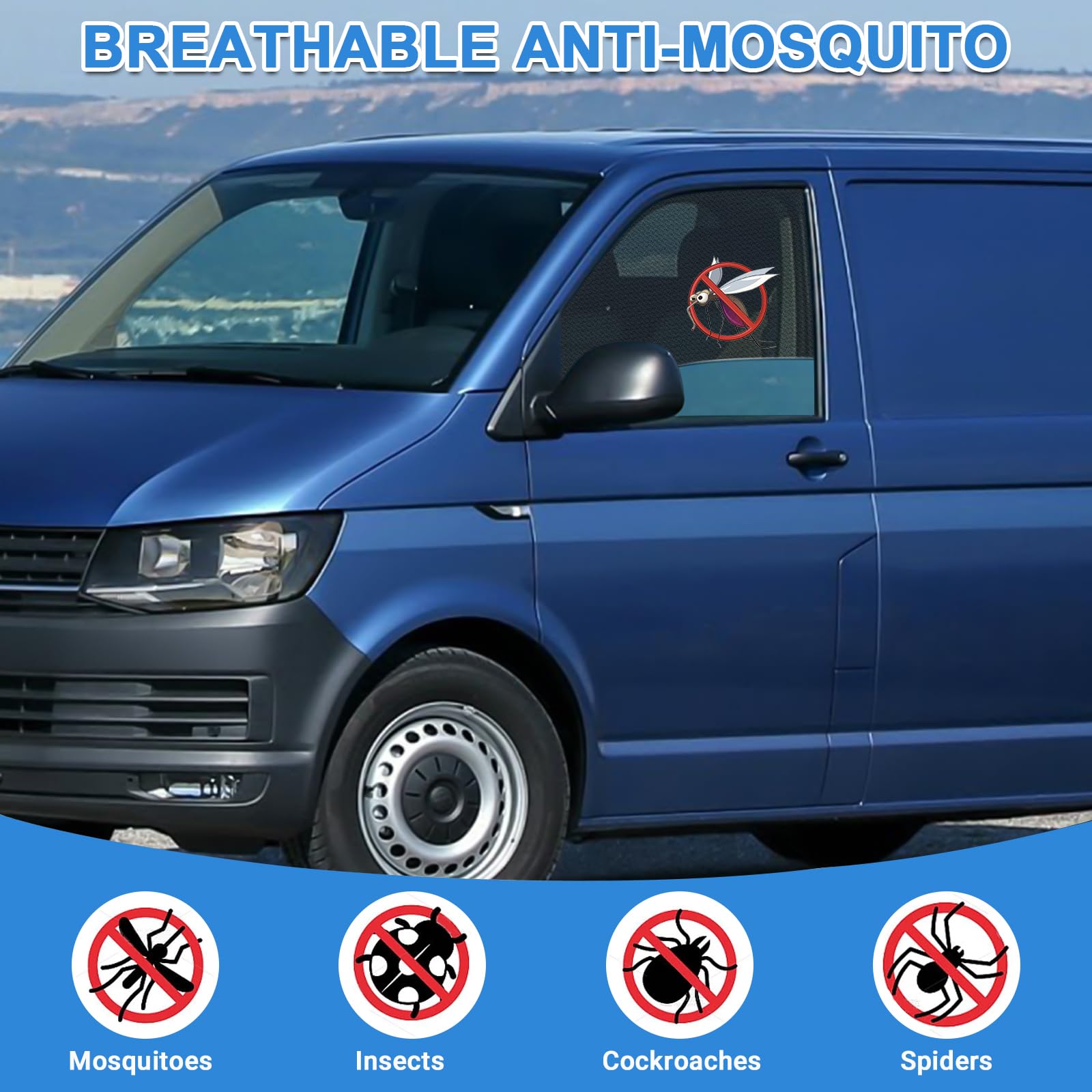 Moustiquaire Magnétique Pour VW T-Roc Cabriolet 2019-2025 - Lot De 2 - Protection Contre Insectes Et Soleil - Pour Vitres Avant