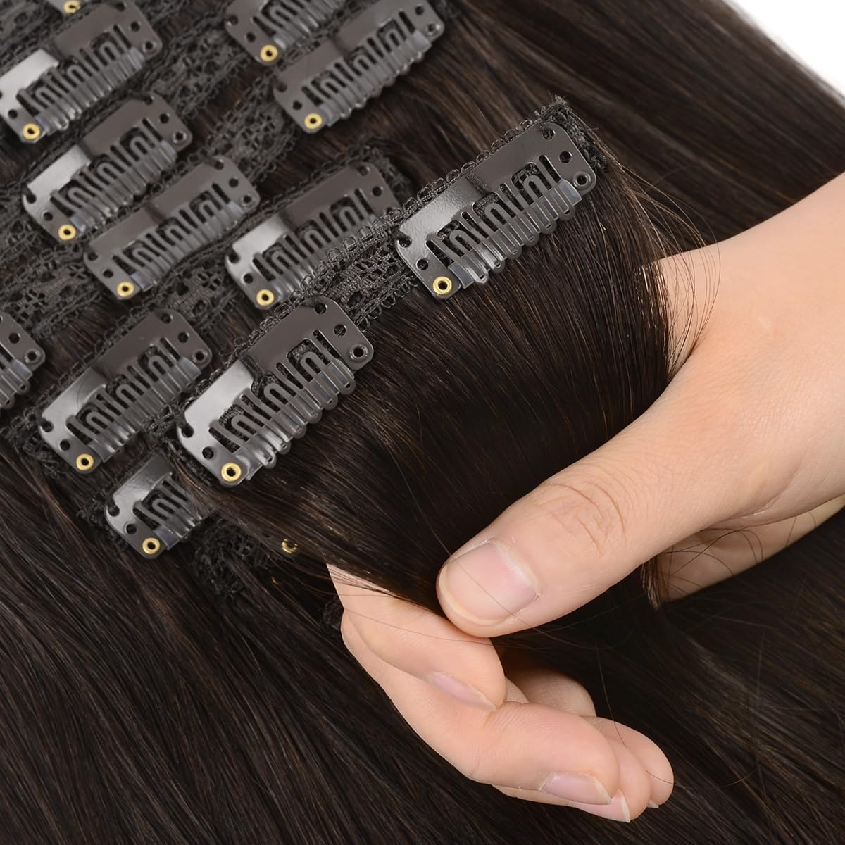 Amazon.com : 14 Inch Clip in Hair Extensions Real Human Hair 