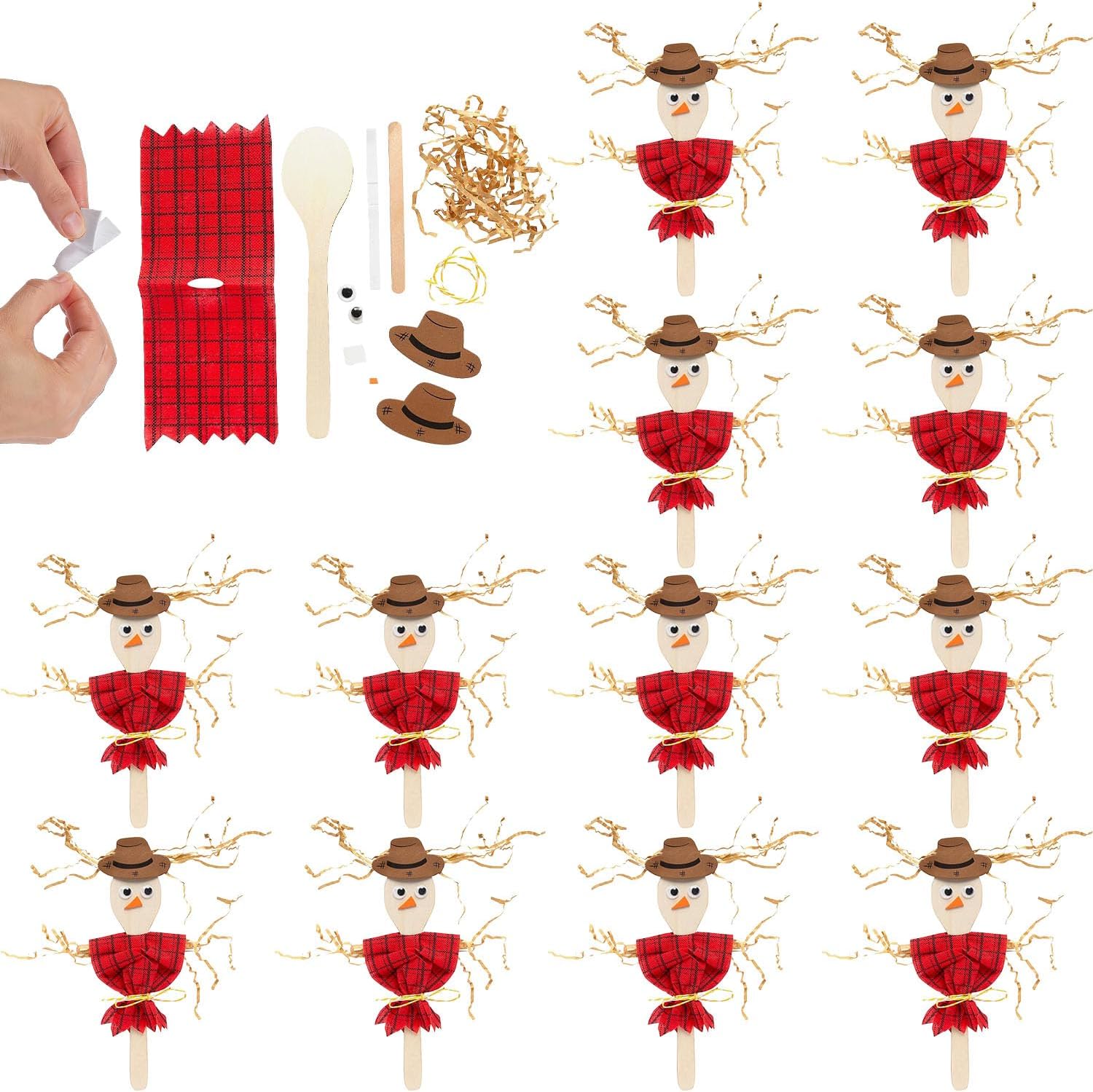 Fun Express Scarecrow Wooden Spoon Craft Kit - Makes 12