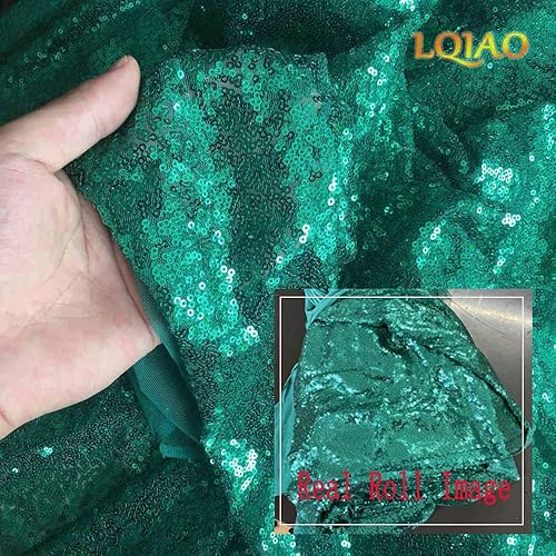 Miniatura 5 de LQIAO Camino de mesa de lentejuelas verdes de Feliz Navidad, 12 x 72 pulgadas, tela verde, boda, fiesta de cumpleaños, eventos, bricolaje