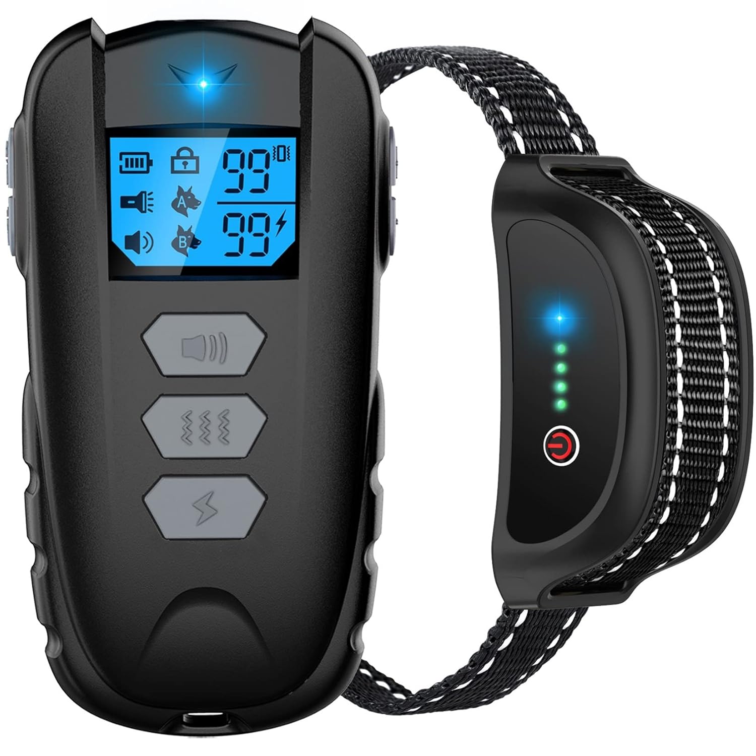Dog Training Collar with Remote Waterproof Dog Collar with Beep Vibration Shock Adjustable 0 to 99 Shock Vibration