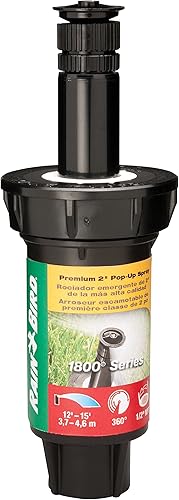 Miniatura 17 de Rain Bird 1812AP - Aspersor profesional desplegable, patrón ajustable de 0 grados a 360 grados, distancia de pulverización de 8 pies a 15 pies