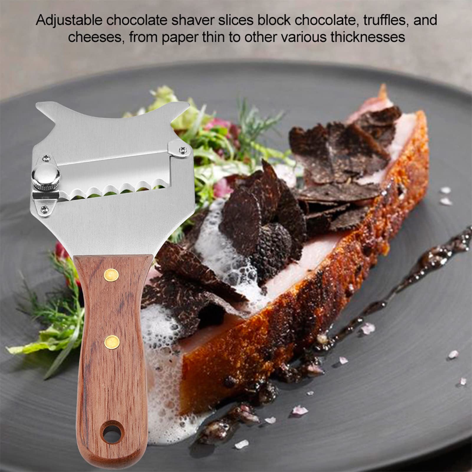 Adjustable Chocolate, Stainless Steel Truffle Cheese Shaver for Kitchen Gadget, Easily Decorate Desserts with Delicate Curls, Truffles and Cheeses with