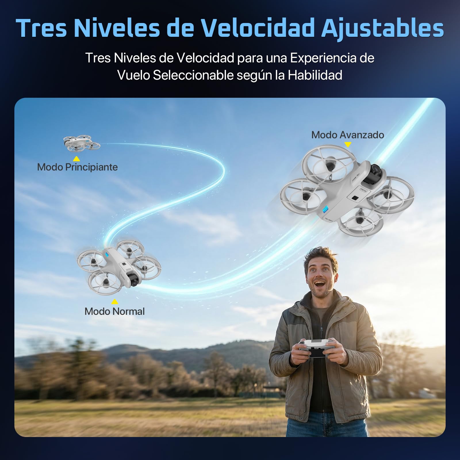 Mini Dron, Rollei Fly Mini Drone con Cámara 720P Drone Quadcopter con Modo sin Cabeza 360° Rotación Con Control Remoto y Aplicación bajo 250 g para Principiantes y Aficionados Drones-Dron-Mini-Cámara