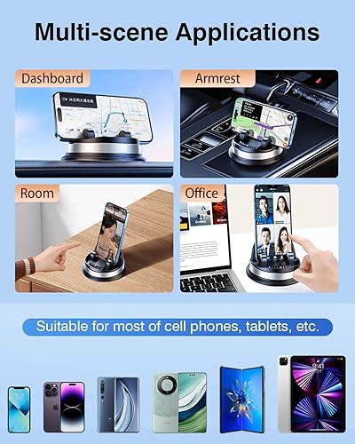 Miniatura 8 de Soporte multifuncional para teléfono celular, soporte para teléfono móvil para tablero de automóvil, alfombrilla antideslizante giratoria de 360