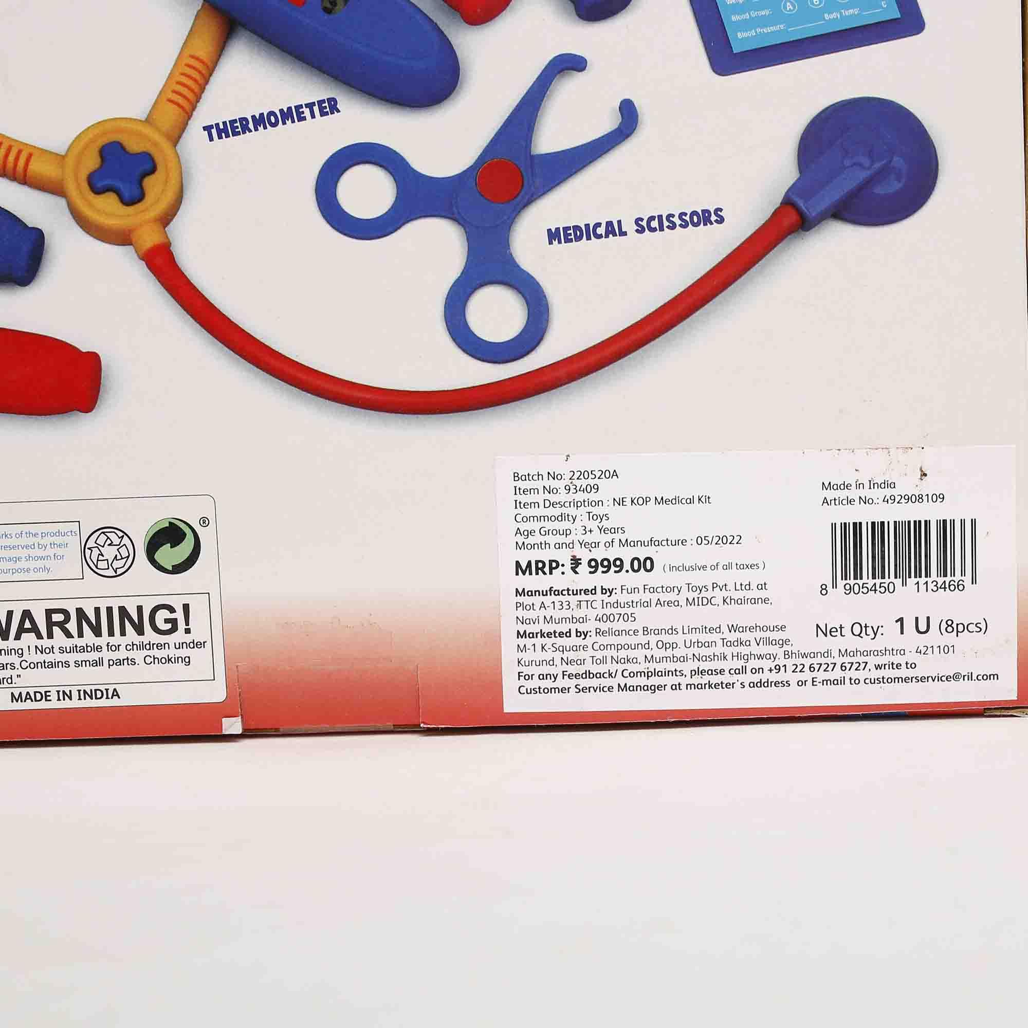 Kingdom of Play Medical Kit β Doctor Role Play Set for Kids, Multicolor, 4Y+ 4