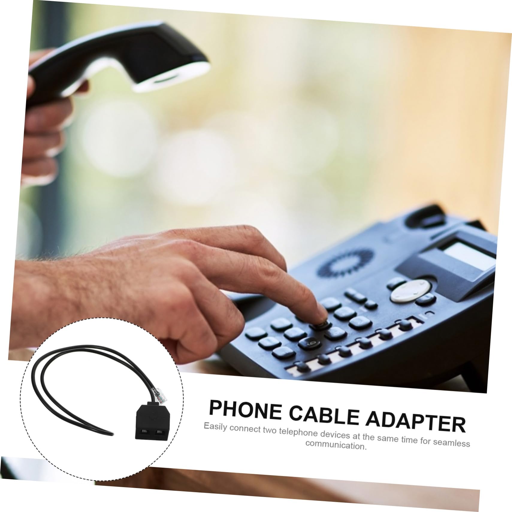 BELLIFFY Pc Detachable Line Adapter Dual Telephone Splitter for Seamless Communication and Materials Play Design for Easy Setup