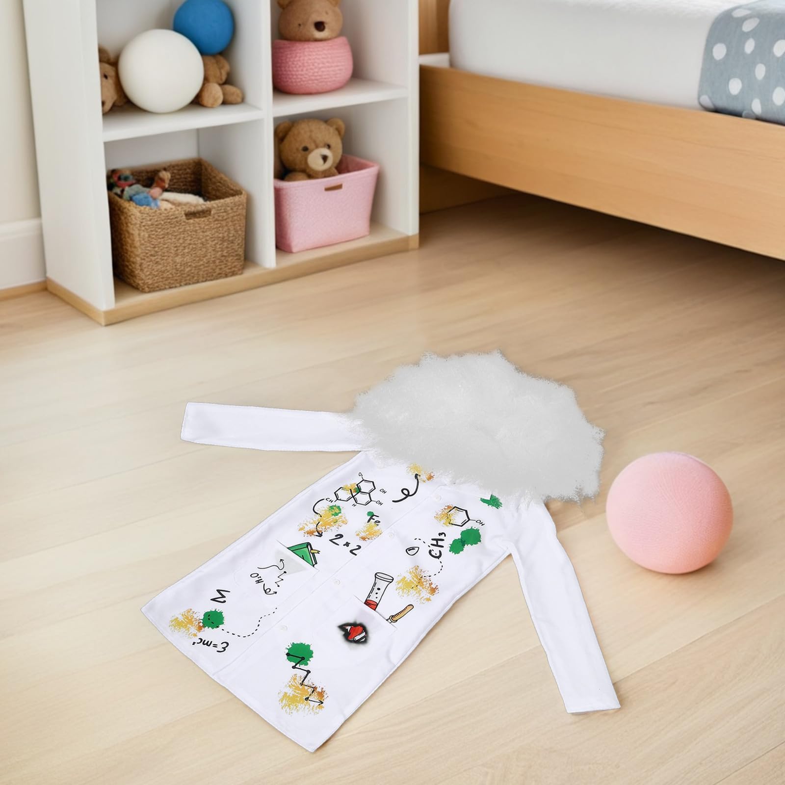 BESPORTBLE Camice da laboratorio per bambini, camice da dottore per bambini, costume da scienziato, vestito da dottore per, costume da scienziato con parrucca per e bambine