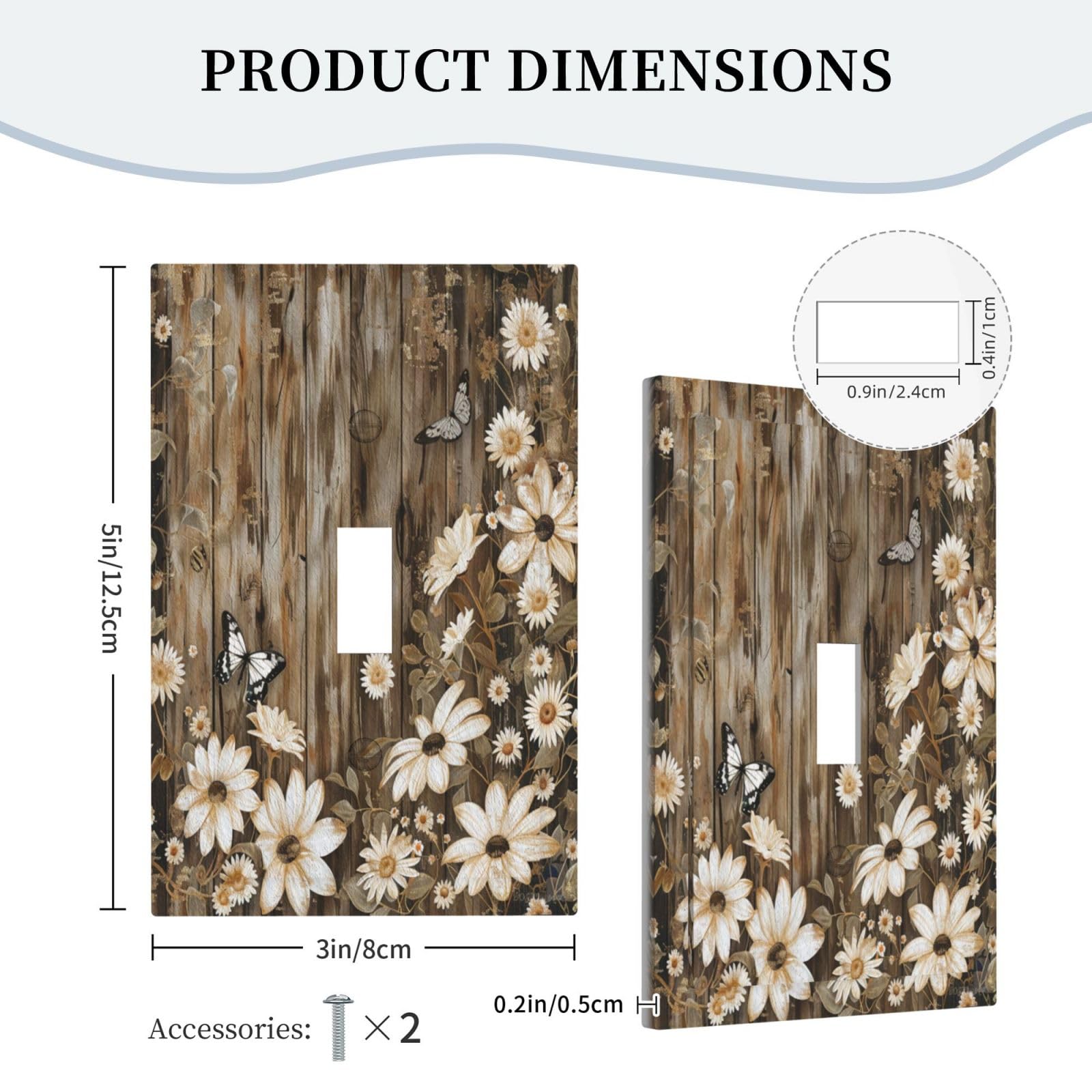 Rustic Wood Butterfly Wall Plate - Farmhouse Decor -5