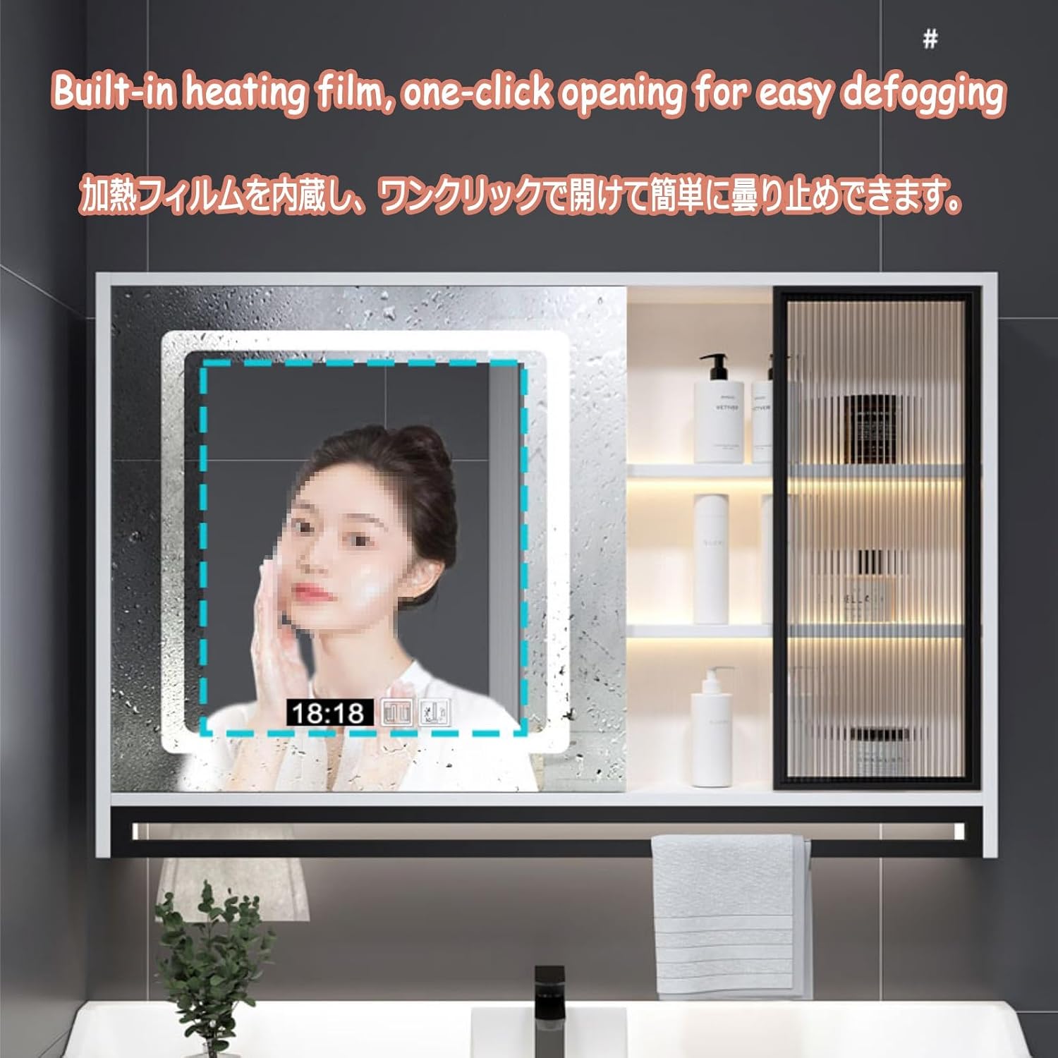 Wall Mounted Storage Cupboard with Mirror，Bathroom Cabinets with Mirror，Mirror Cabinet，Suitable for Various Scenarios Such As Home, Hotel, Apartment, Etc.(White,Ordinary Version_60*75CM)