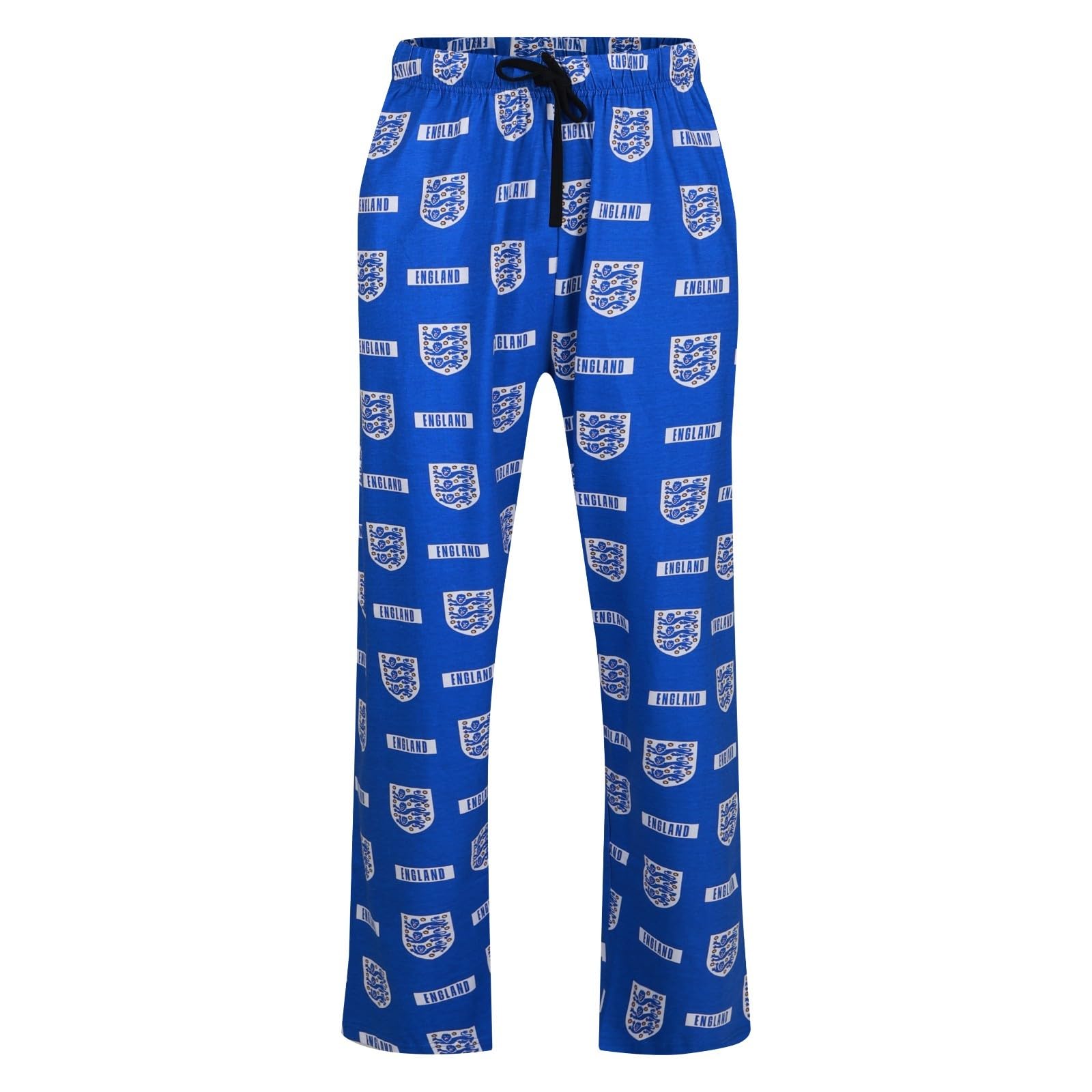 Ex Uk Store Men's Qx 12 - Blue England Pyjama Bottoms Character Xmas Print M To Xxl Pj Lounge Sleep Night Wear (Qx12 - M)