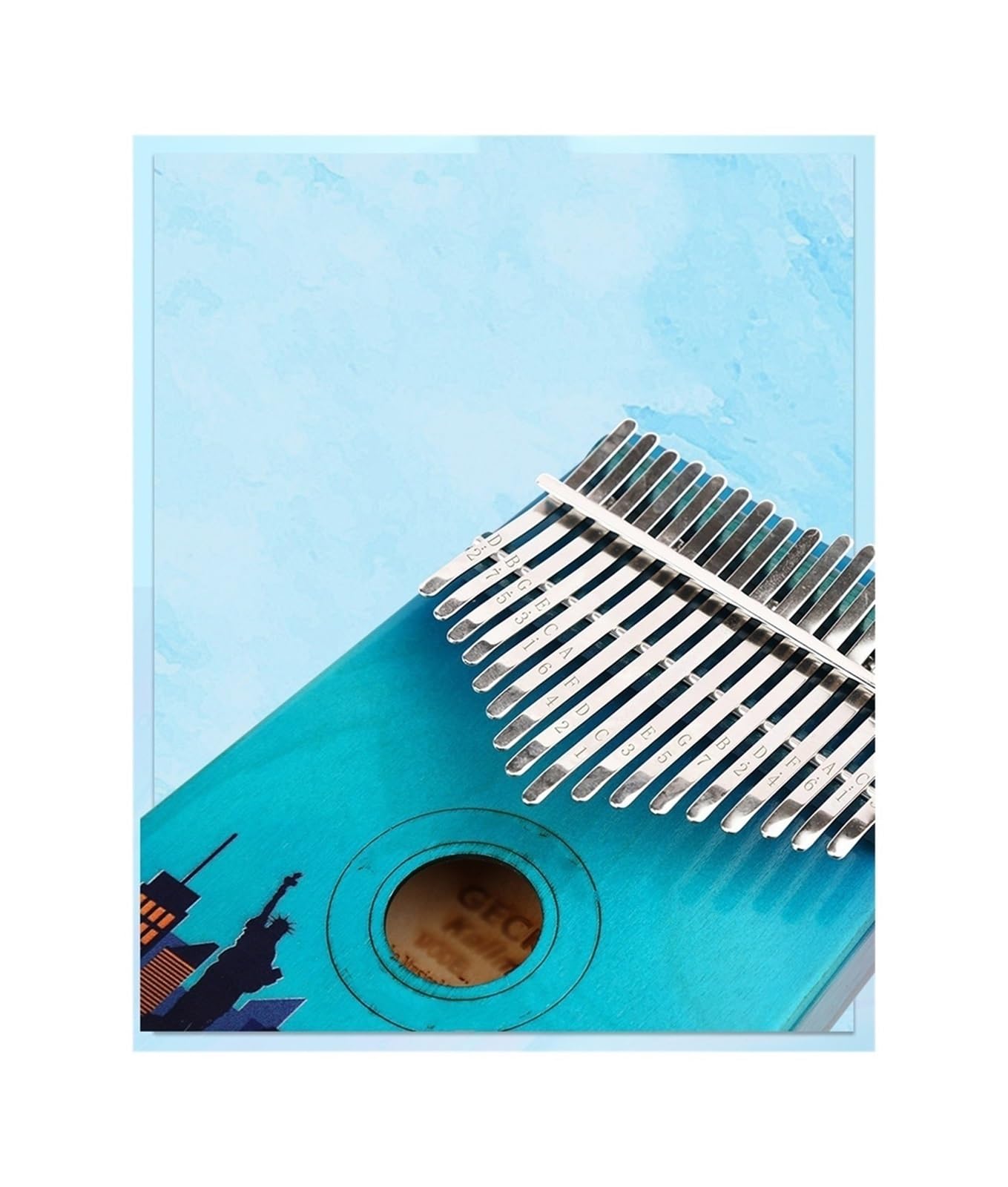 Kalimba Miniinstrument pięciopalcowy Pianino palcowe malowane 3D Fortepian kciukowy 17-tonowa kalimba dla początkujących
