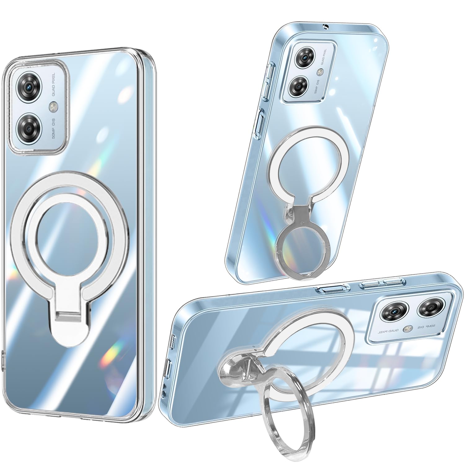 Amazon.co.jp: Motorola MOTO G64 5G ケース クリア リング付き 縦横両