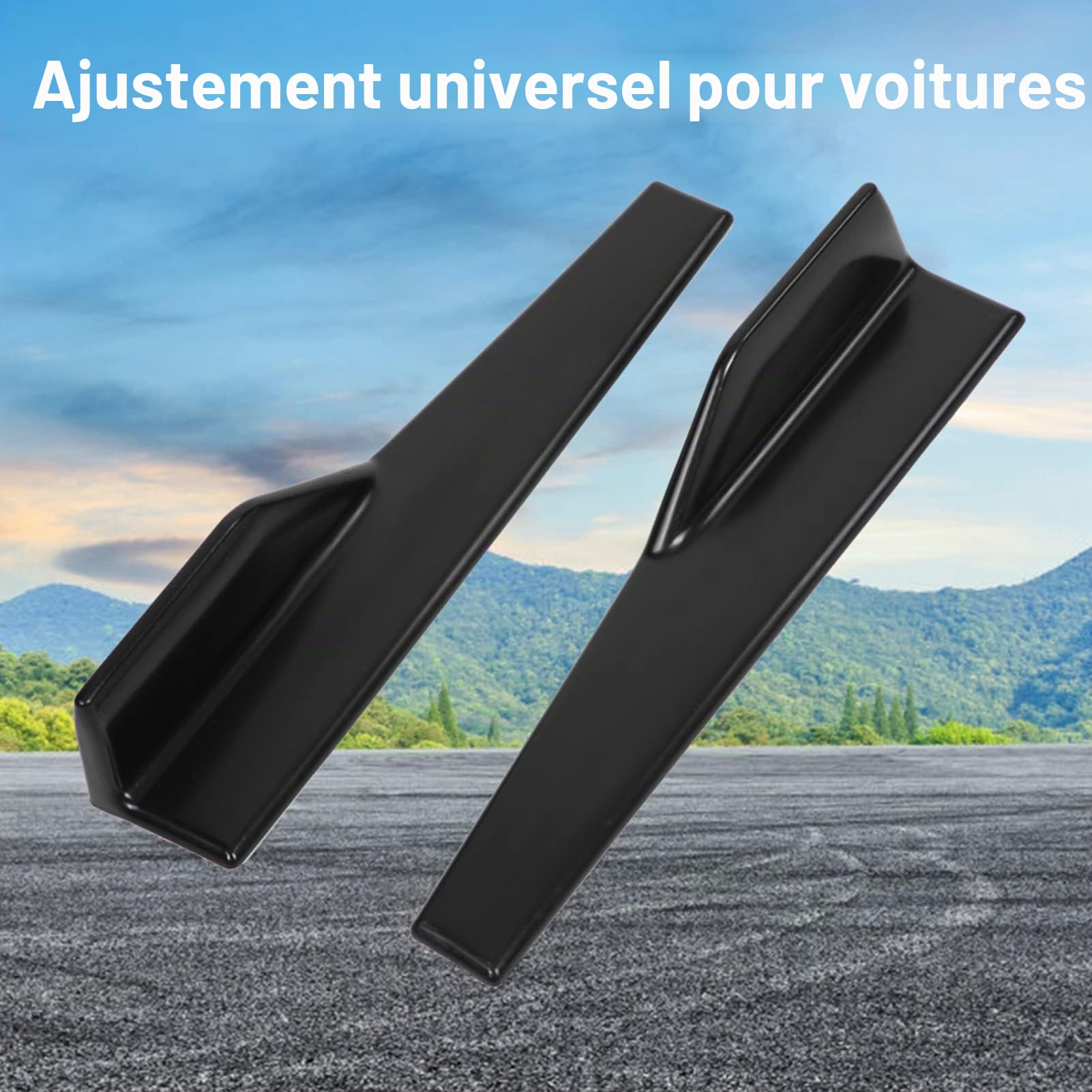 Séparateur de Jupes latérales | 2 pcs Voiture Universel Brillant Noir Côté Jupe Rocker Splitter Winglet Ailes Canard Diffuseur Bas de Caisse Jupe latérale Universelle+Jupe latérale Universelle Jupe l