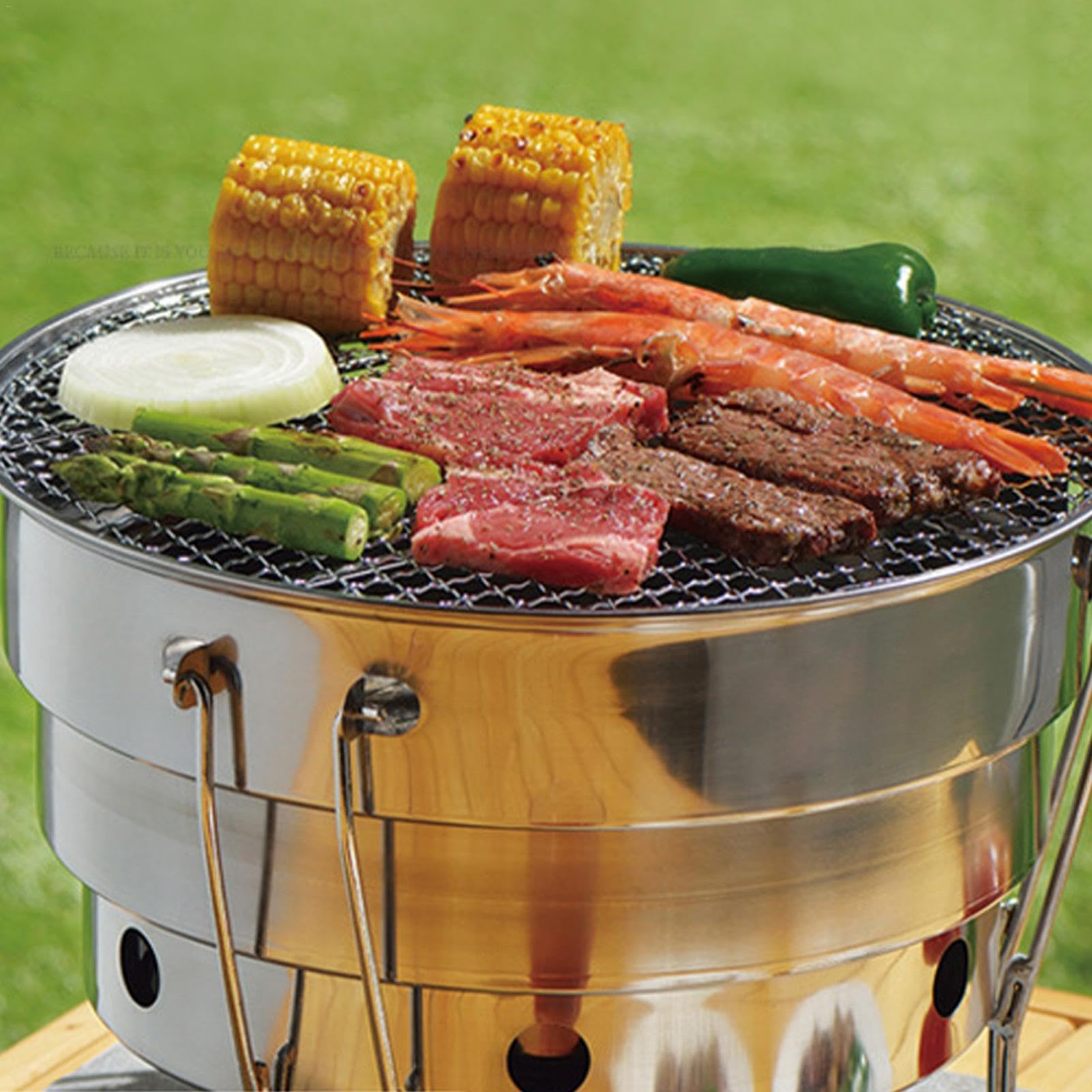 Barbecue portatile per barbecue – Compatta da viaggio, griglia per | barbecue in acciaio , facile da trasportare, griglia multifunzione a carbonella per cucinare in interni ed esterni,