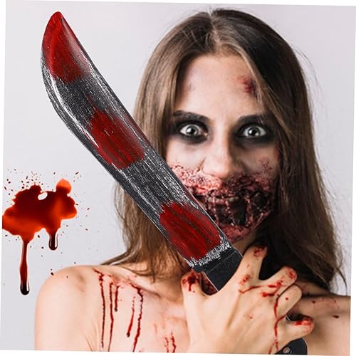 Miniatura 9 de 2 piezas de accesorios de simulación de Halloween espada ancha sangrienta cocina Myers Prop simulación Machete Halloween Prop Halloween Performance