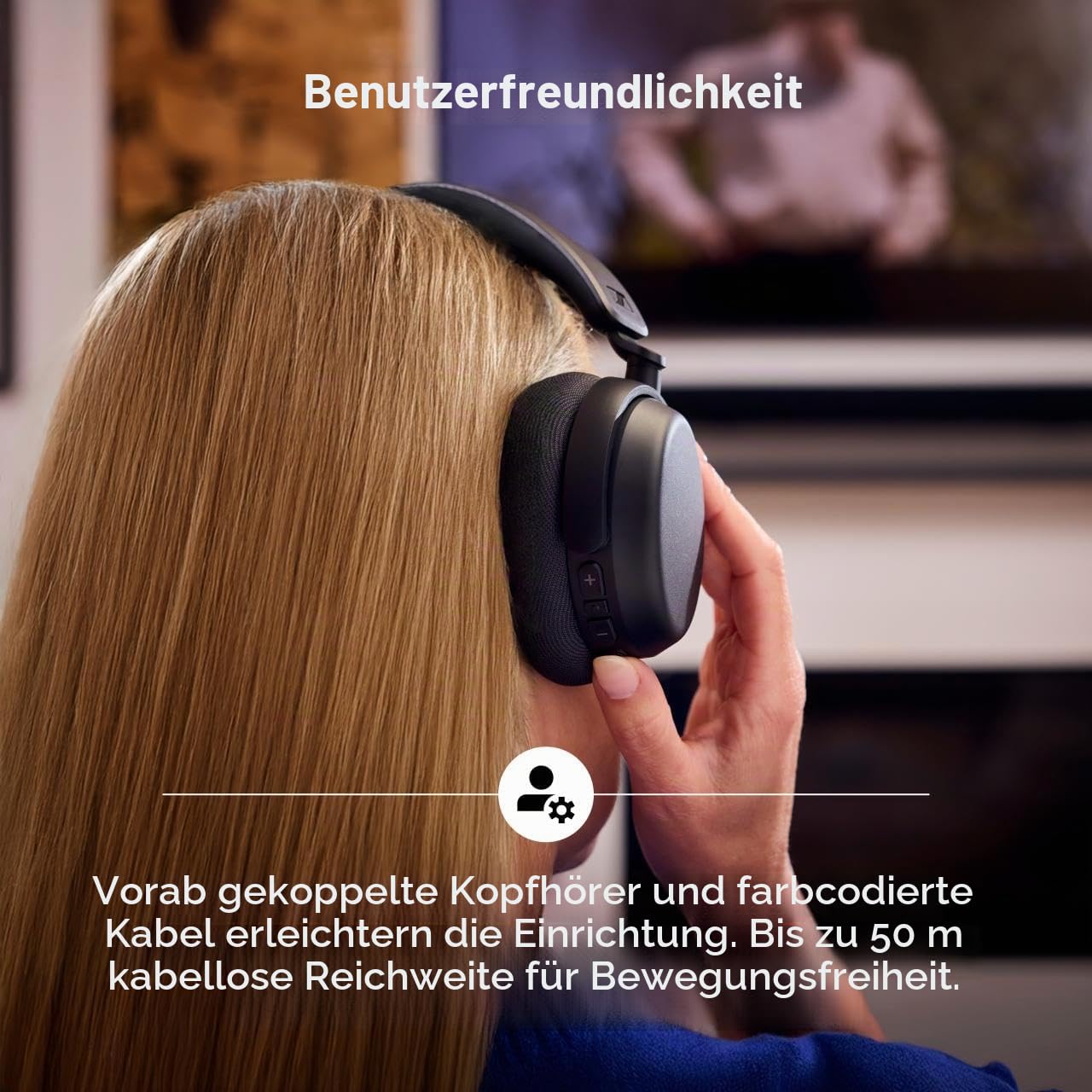 Sennheiser RS 275 TV Kopfhörer - Bluetooth Kopfhörer und Transmitter Bundle - Low Latency Wireless Kopfhörer mit virtuellem Surround Sound, Sprachklarheit und Auracast Technologie - 50h Akku
