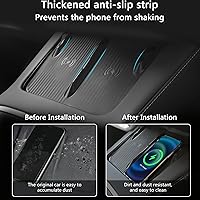 Vista 3 de 3 piezas de accesorios para consola central para Tesla Model Y 2021-2024 y Model 3 2021-2023, inserto para portavasos, protector de borde