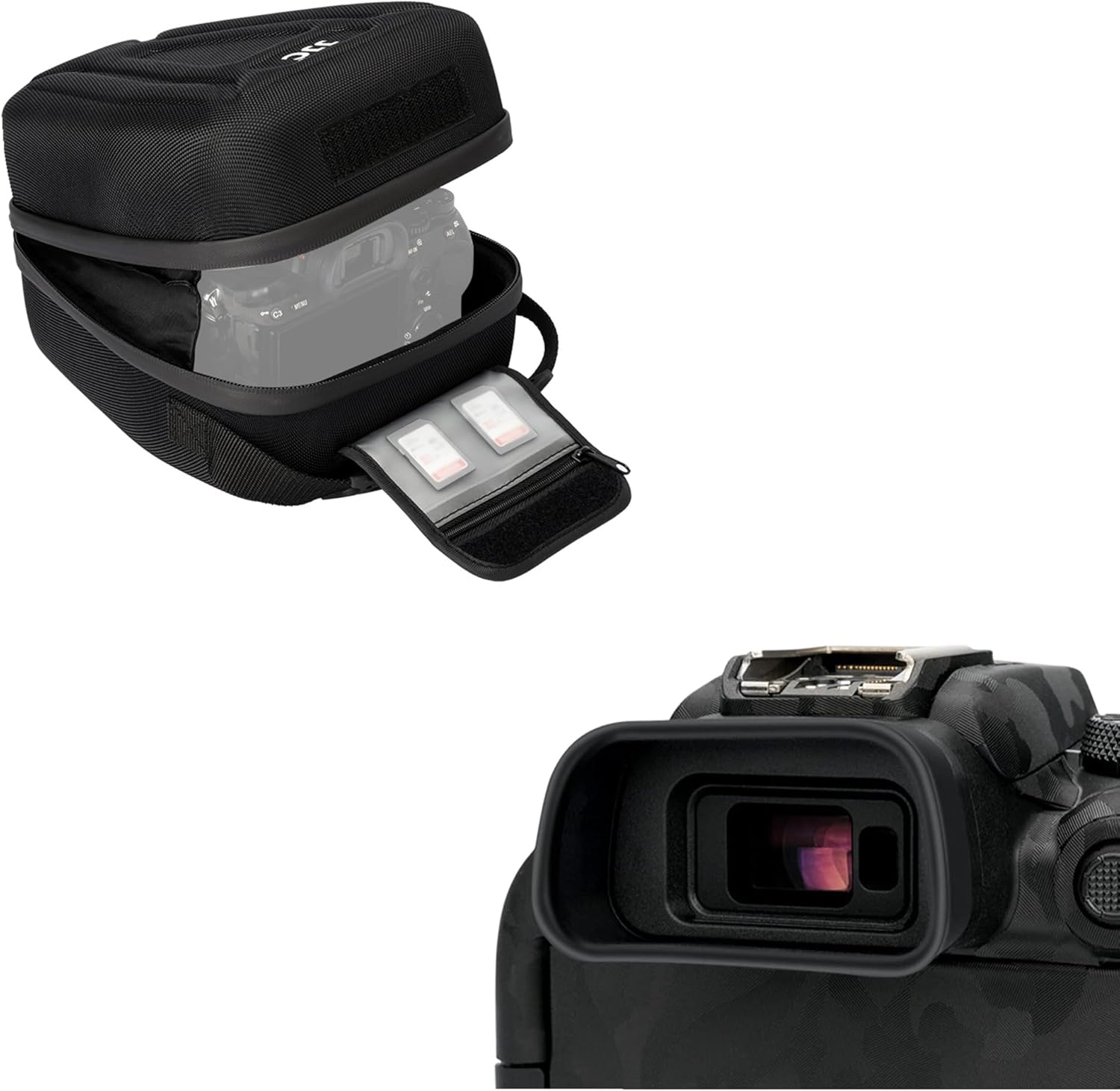 Camera Eyecup + Hard Camera Case: Camera Eyecup with Hard Shell Camera Case