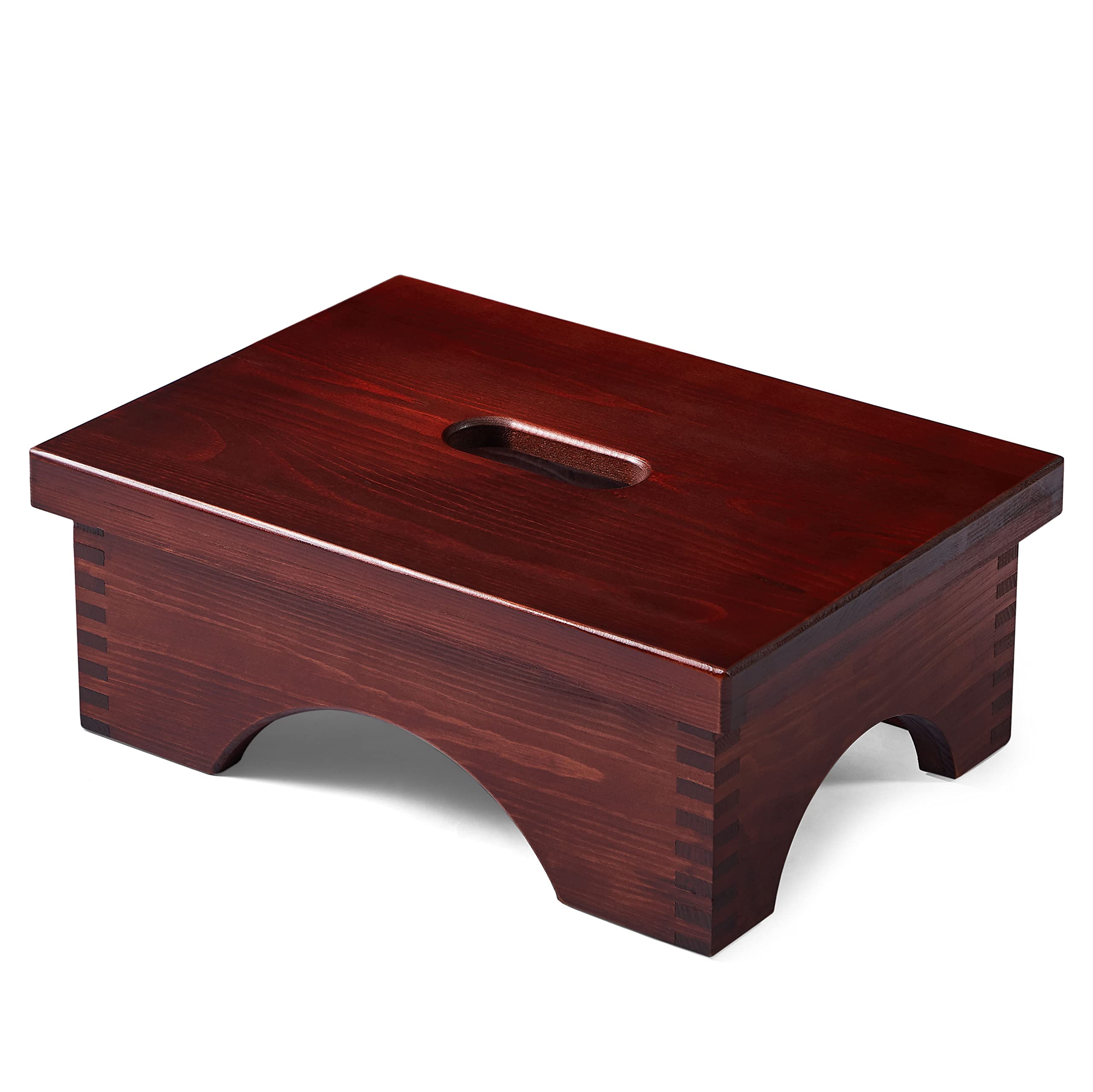 ECROCY Wooden Step Stools for Adults for Bed, Pre-Assembled (Rosewood)