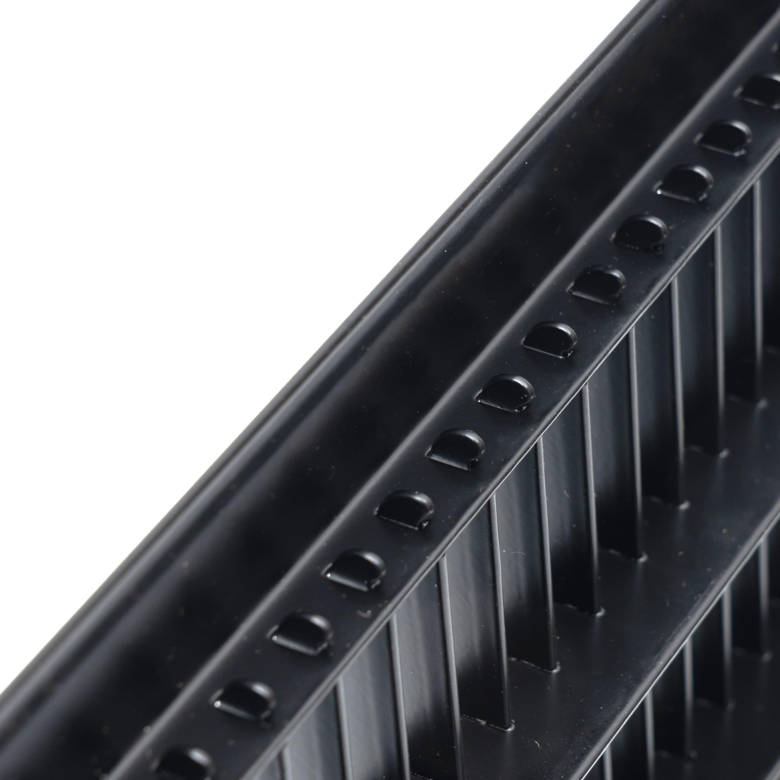 Passend für 15,2 x 61 cm und 61 x 15,2 cm große Kanalöffnung | Rückluft-Bodengitter von Handua | begehbare Lüftungsgitter für Boden | schwarz | robuste feste Klingen | Außenmaße: 19 cm B x 65 cm H