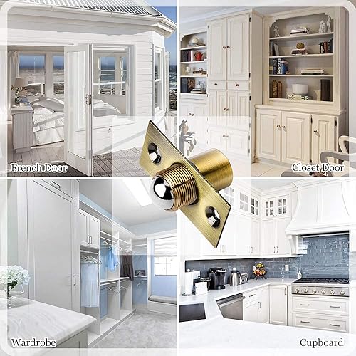 Miniatura 22 de Jiayi - Juego de 4 unidades ajustables para atrapar bolas para puerta francesa, bola de atrapamiento de bola en la puerta de bola de la puerta