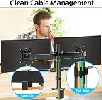 MOUNTUP Dual Monitor Desk Mount, Max 32 Inch up to 17.6lbs, Fully Adjustable Dual Monitor Arm for 2 LCD Screens, Double Monitor Stand with C-Clamp and Grommet Base