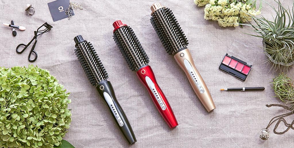 楽天ランキング1位 Ronne アゲツヤ ロールブラシアイロン ヘアアイロン カール ドライヤー くるくる 海外対応 Max2度 32mm レッド F 花