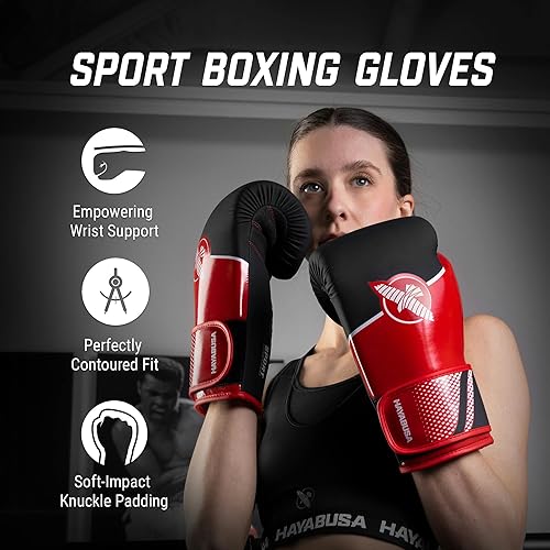 Miniatura 2 de Hayabusa Guantes de boxeo deportivos para hombres y mujeres, soporte de muñeca de doble punta, acolchado de espuma de densidad múltiple, ajuste