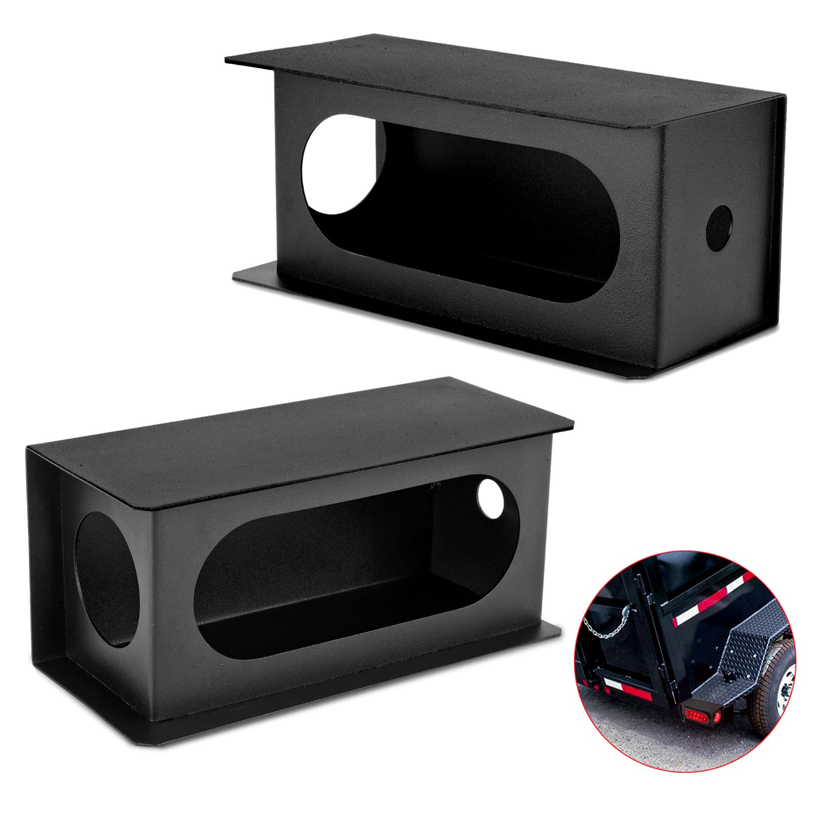 LIMICAR LED Trailer Light Kit, Trailer Tail Lights, 2PCS Steel Tail Boxes for Trailer, Heavy Duty Tail Light Box for 6 Inch Trailer Lights and 2 Inch LED Marker Lights Trailer