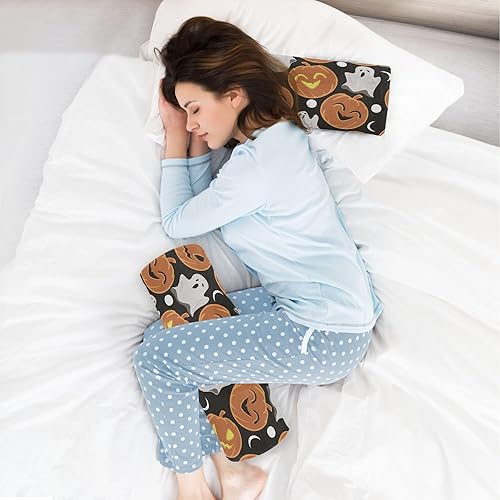 Miniatura 6 de JUNZAN Halloween Happy Pumpkins Bolster Pillow for Legs Firm Neck Roll Pillow Insert Decorative Round Pillow for Pillow Support for Legs Cylinder