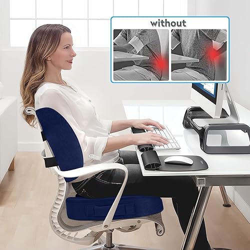Miniatura 4 de CloudBliss Cojín de asiento, cojín para silla de oficina, cojín de asiento de automóvil, almohada de apoyo lumbar para silla de oficina, almohada de