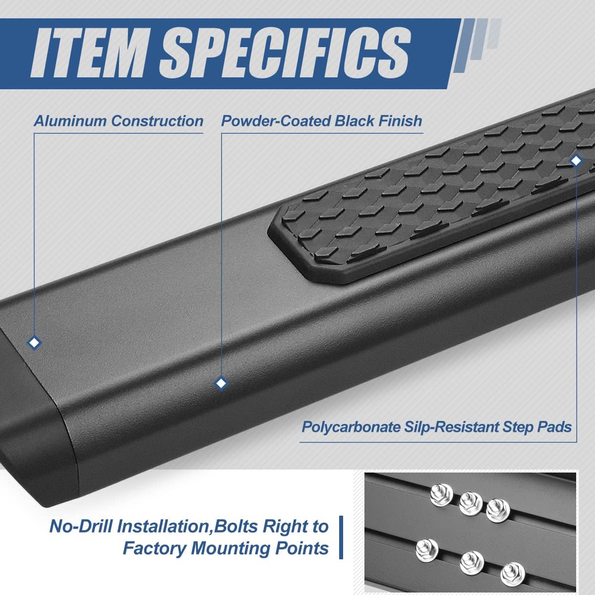 Auto Dynasty 6 Inches Tubular Running Boards Compatible with 2007-2018 Jeep Wrangler JK 4-Door, Extruded Aluminum Side Step Rail Bars, Black Powdercoated