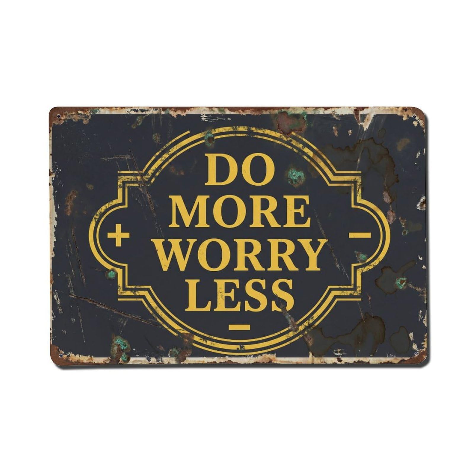 Do More Worry Less Office Retro Motivational Slogans 1 Vintage Metal Tin Sign Wall Decor for Cafe, Club, Garden Metal Poster 8x12Inch