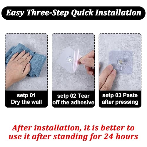 Miniatura 5 de Ganchos adhesivos sin taladros, 6 ganchos de plástico para fotos sin clavos, ganchos de pared sin clavos, colgador de espuma transparente, sin