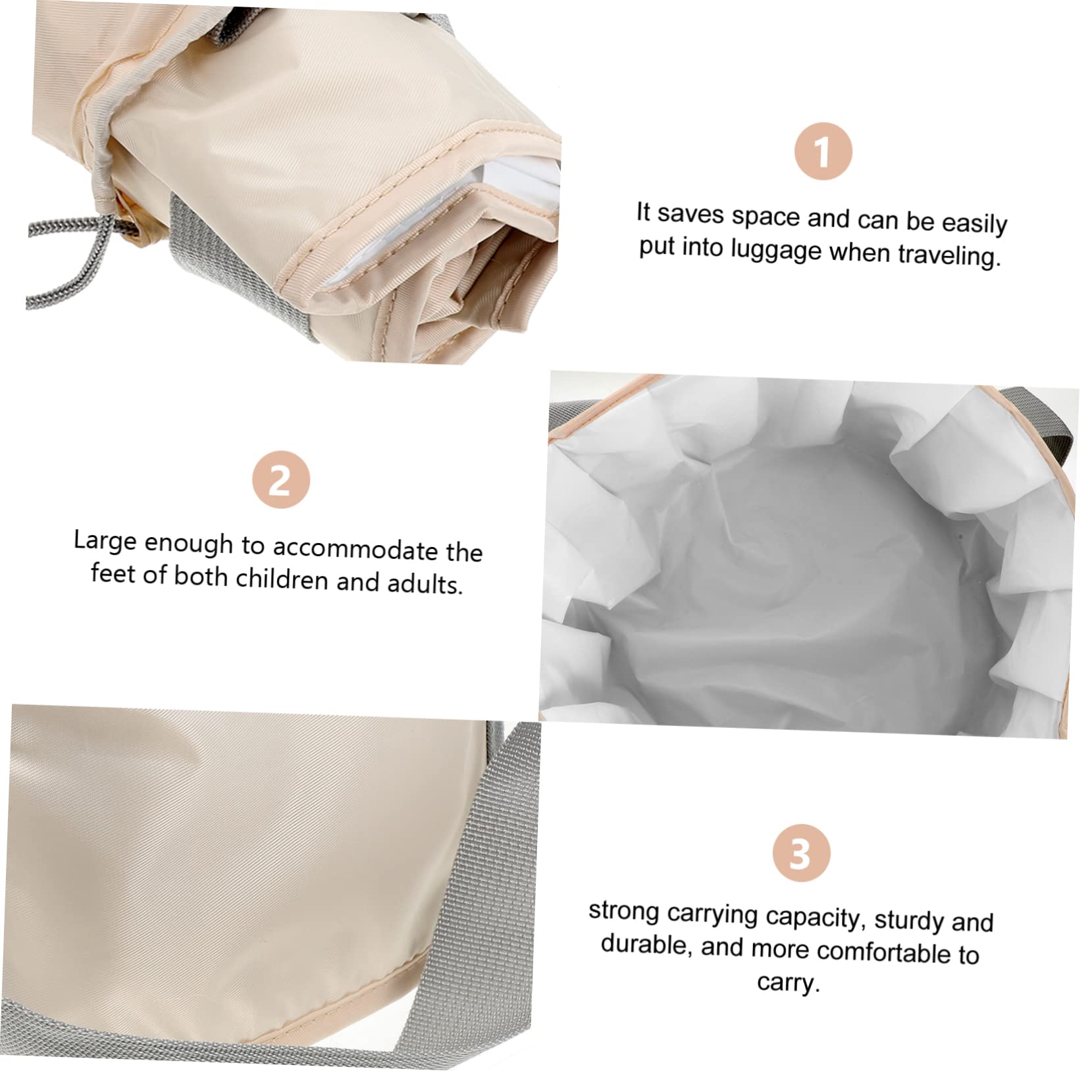 Healeved 3pezzi Borsa Da Bagno Portatile Per Pediluvio Contenitore Per Campeggio Con Isolamento Termico Per Viaggi e Attività All Aperto Capacità Ampia e Design Pratico