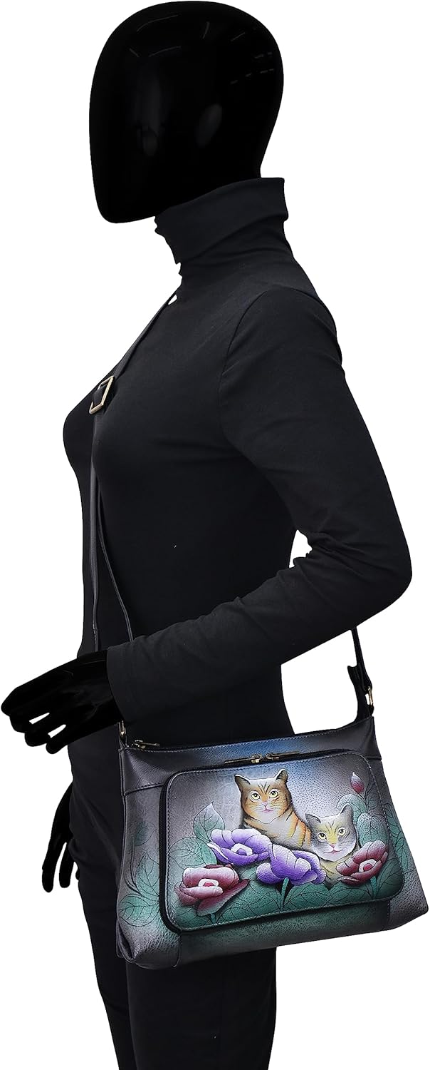 Anna by Anuschka womens Women's Hand-painted Genuine Leather Crossbody Organizer - Image 2