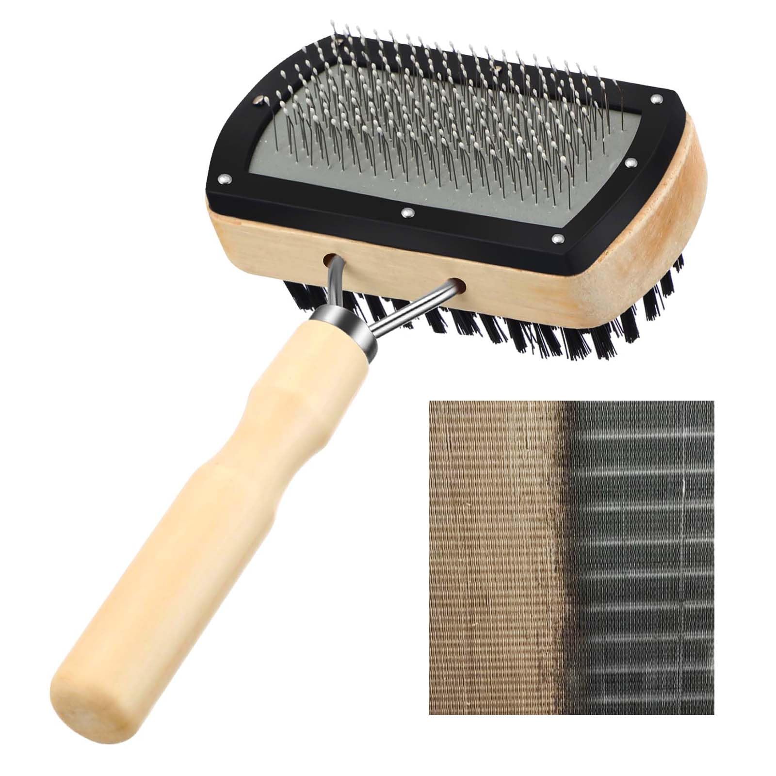 Bafezoze Air Conditioner Condenser Fin Cleaning Brush, Stainless Steel Wood