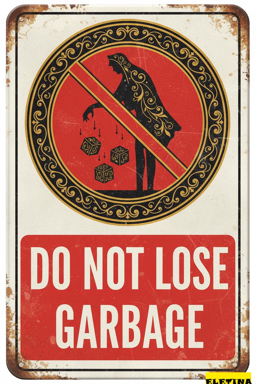 Do Not Lose Garbage Metal Vintage Street Safety Sign Yard Road Street Gate Fence Decor 8x12in