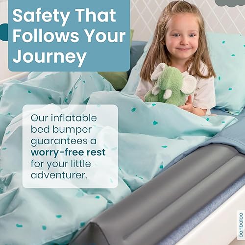 Miniatura 2 de BANBALOO - Protector de cama inflable para niños - Protección contra caídas infantiles, riel inflable de cama de viaje, para camas plegables,