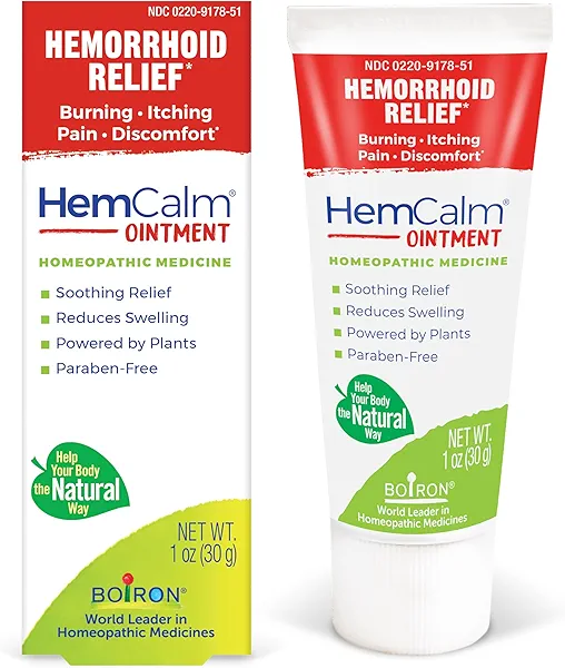Boiron HemCalm Ointment for Hemorrhoid Relief of Pain, Itching, Swelling or Discomfort - 1 oz