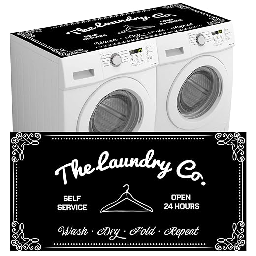 54'' x 27.5'' Washer and Dryer Covers for the Top Load, Protective Dust Cover Pad for Front Load Washer, Non Slip Quick-dry Washing Machine Countertop Protector Mat for Laundry Room, Kitchen
