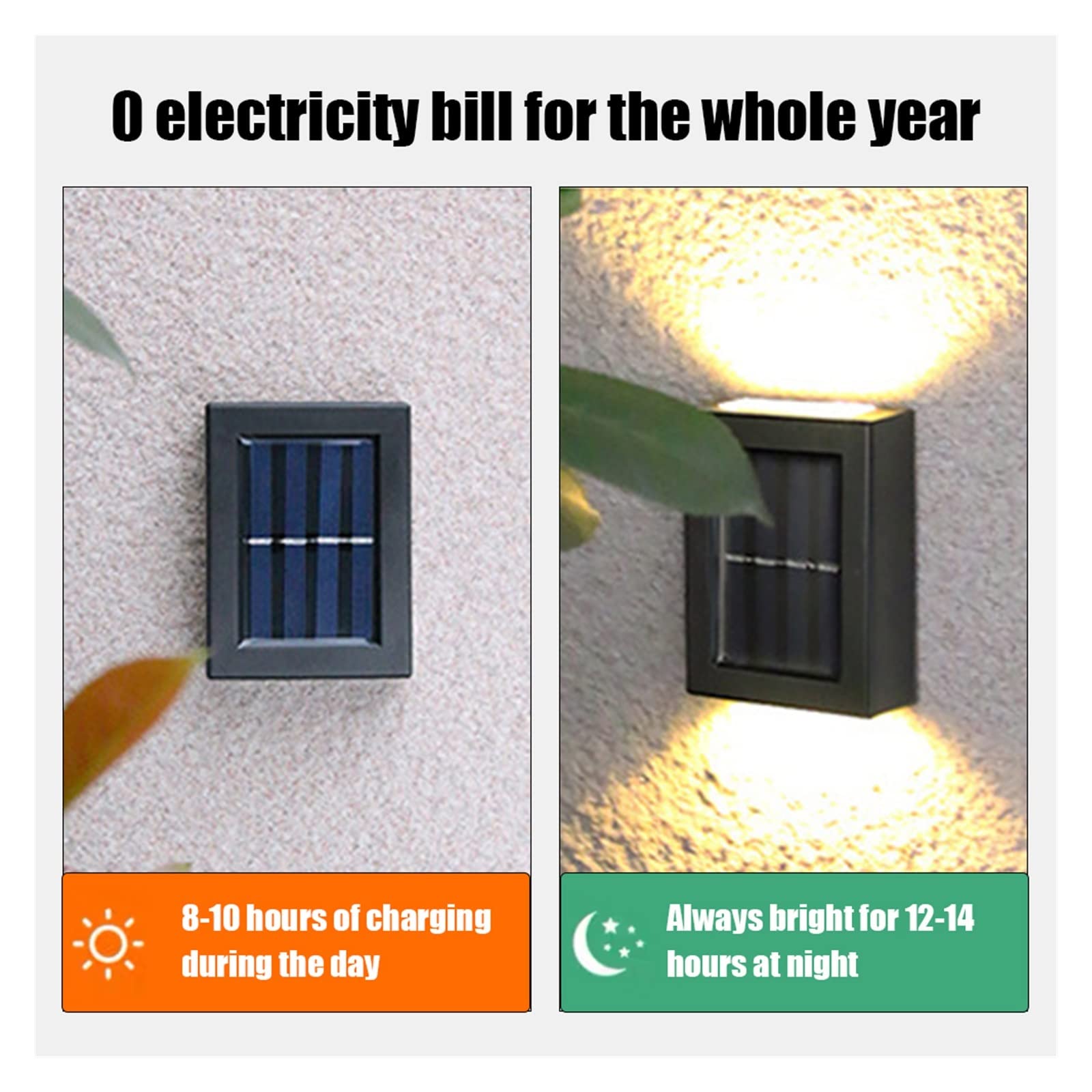 1/8/10 Uds LED Lámpara De Pared Solar Exterior Impermeable Arriba Y Abajo Iluminación Decoración Jardín Luces Solares Cerca Escaleras Luz Sensor De Movimiento(10Pcs Warm Lamp)