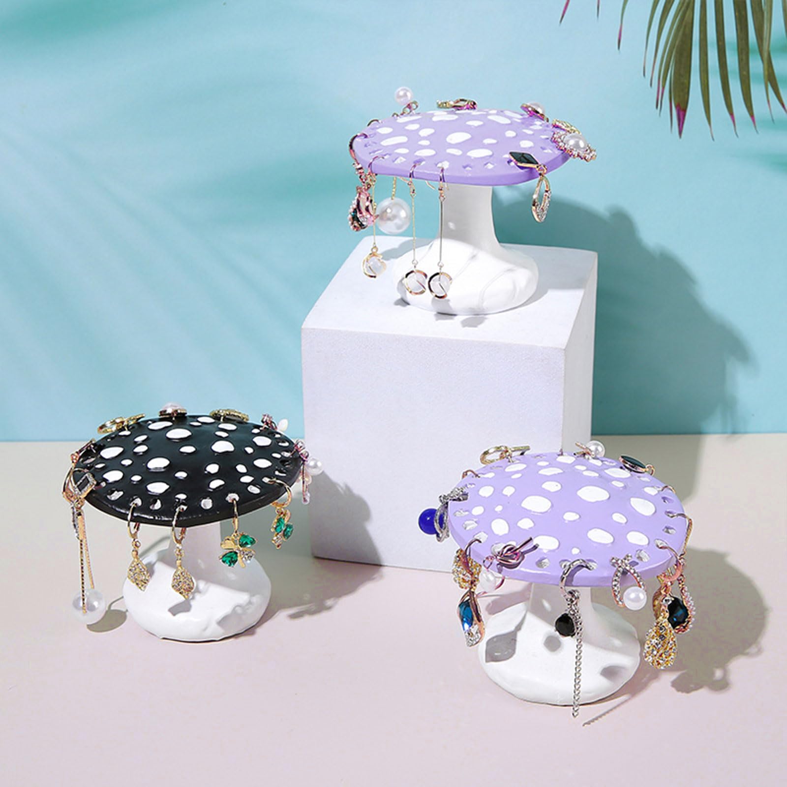RGYBAO Lovely Mushroom Jewelry Holder Earring Organizers for Women and Girls Room Decoration Christmas Birthday