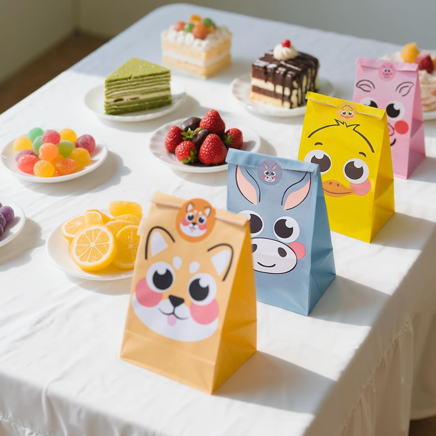 LovesTown 32 Pack Animal Goodie Bags, 4.7x3.1x8.7 Inches Cute Party Favor Bags for Kids Birthday Supplies Baby Shower, Classroom, Toddler Activities - Image 3