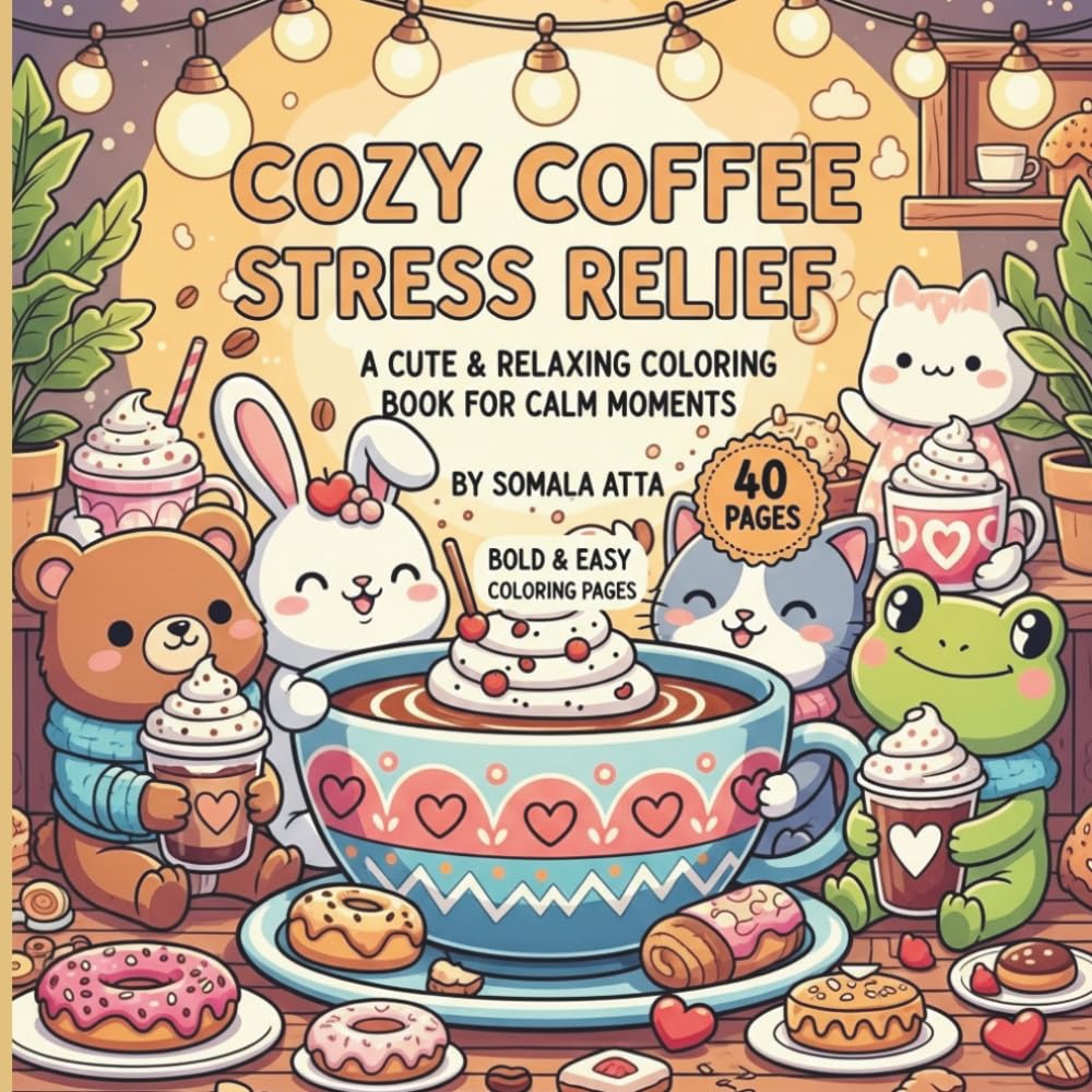Cozy Coffee Stress Relief Coloring Book for Calm Moments