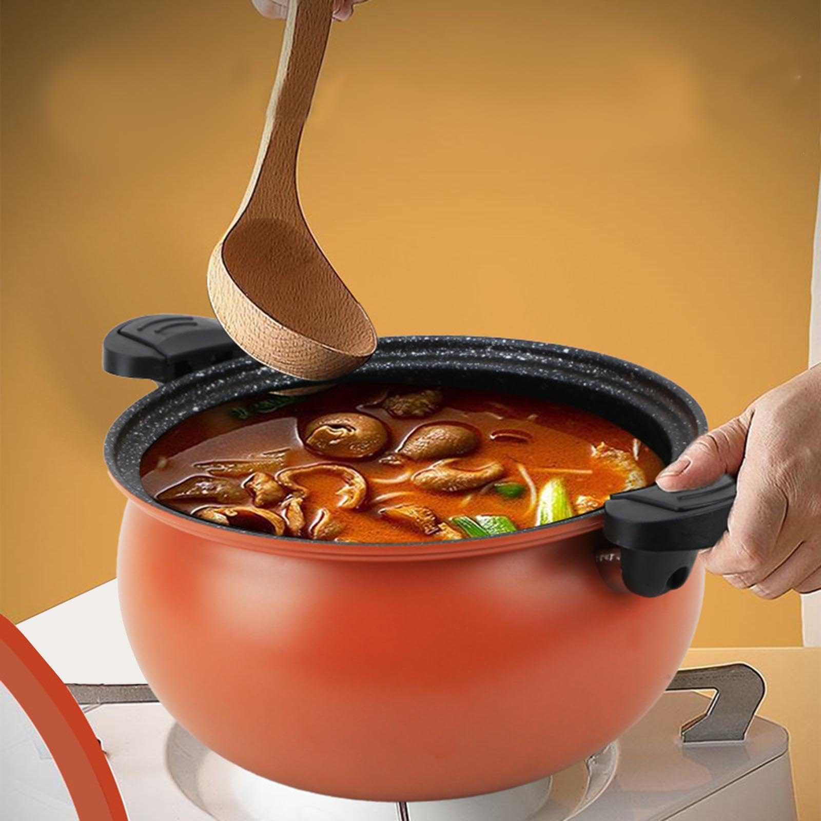 Pentola a pressione cinese multiuso per uso domestico, per alimenti, latte, noodles, arancione, elementi essenziali per la casa, organizer da cucina, casa e cucina