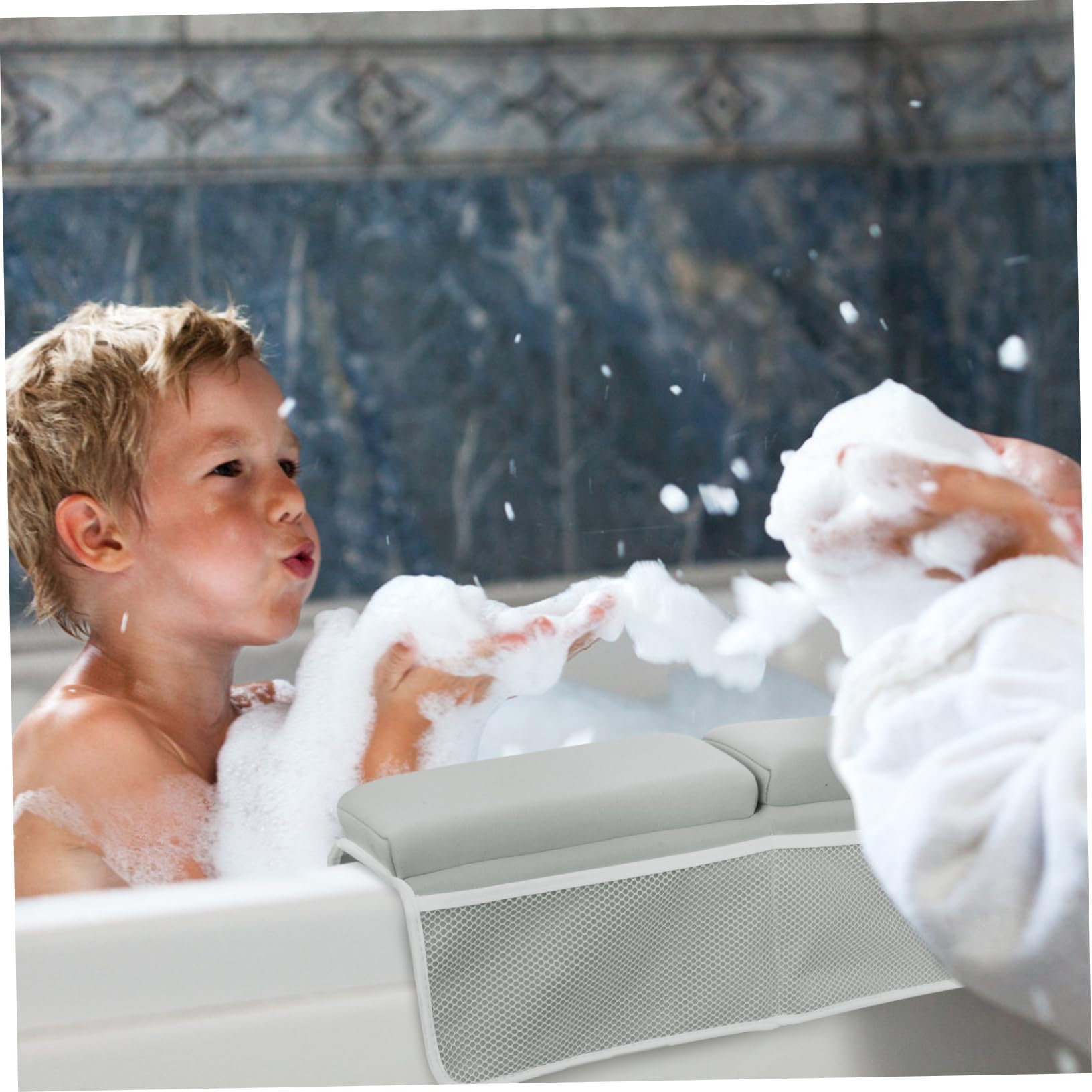 CALLARON Babybadewannen und Bequem aus Stoff Kniekissen und Ellbogenauflage mit Rutschfester Oberfläche Schnell Trocknend für Sicheres Babybaden in Badewanne