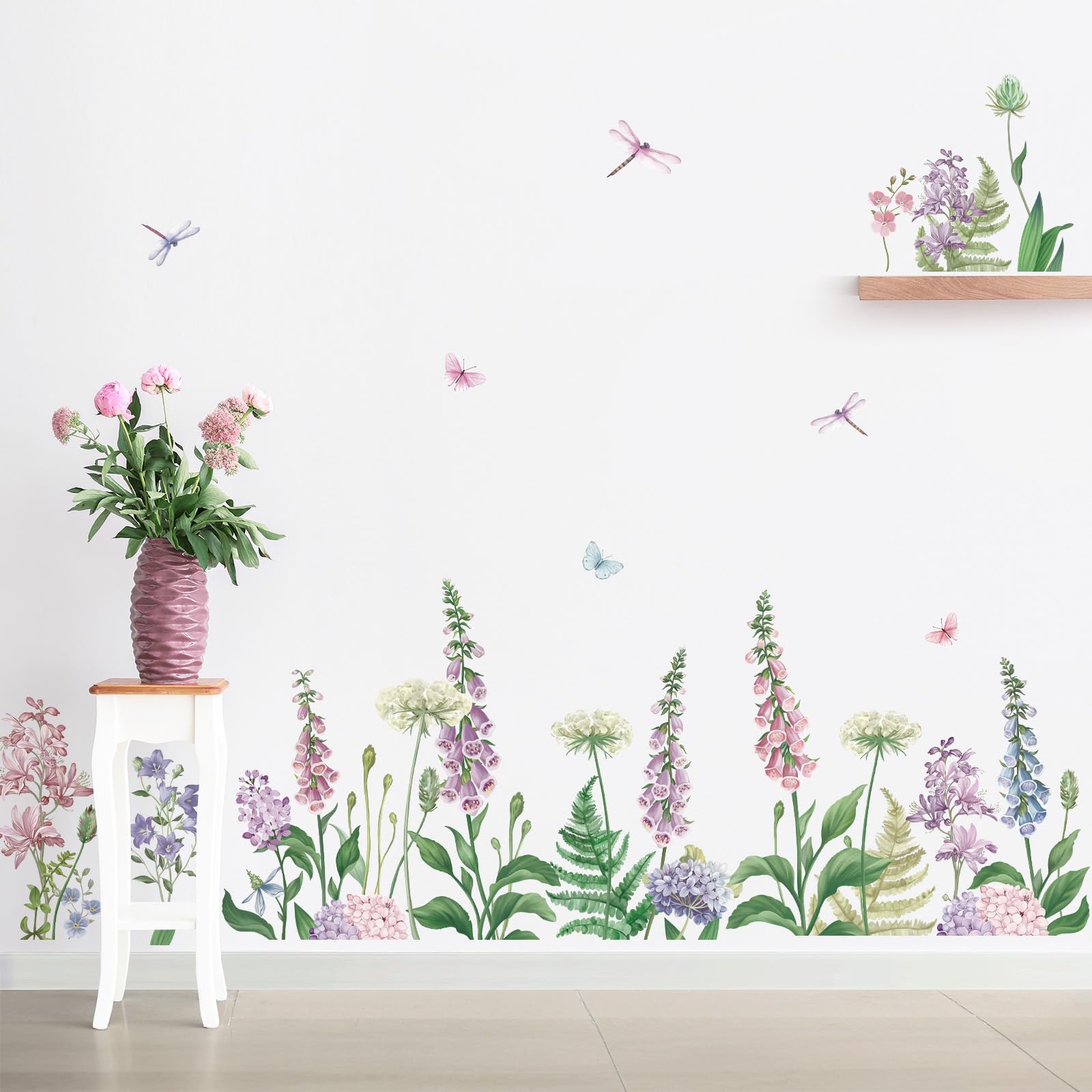 Vinilo Adhesivo Pared Wondever Pegatinas De Pared Flor Silvestre Hierba  Adhesivos Pared Vinilo Decorativo Pared, image size:1600x1600