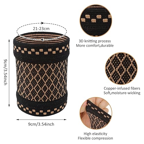 Miniatura 2 de Muñequera de compresión de cobre, muñequera de compresión, soporte para la muñeca, mejora la circulación y recuperación del alivio del dolor, banda